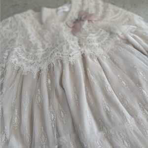 Nanette Baby Ivory Lace Dress Flower Girl Baptism Easter 6–9M